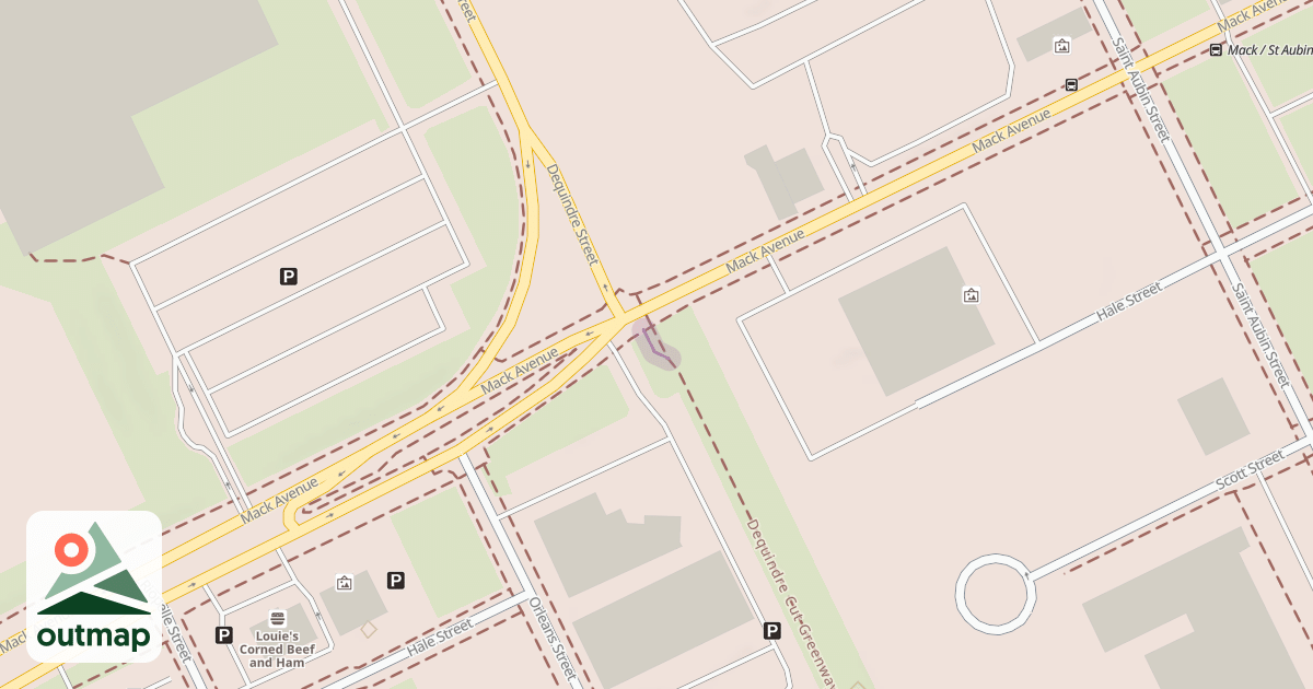 Map of Dequindre Cut Greenway