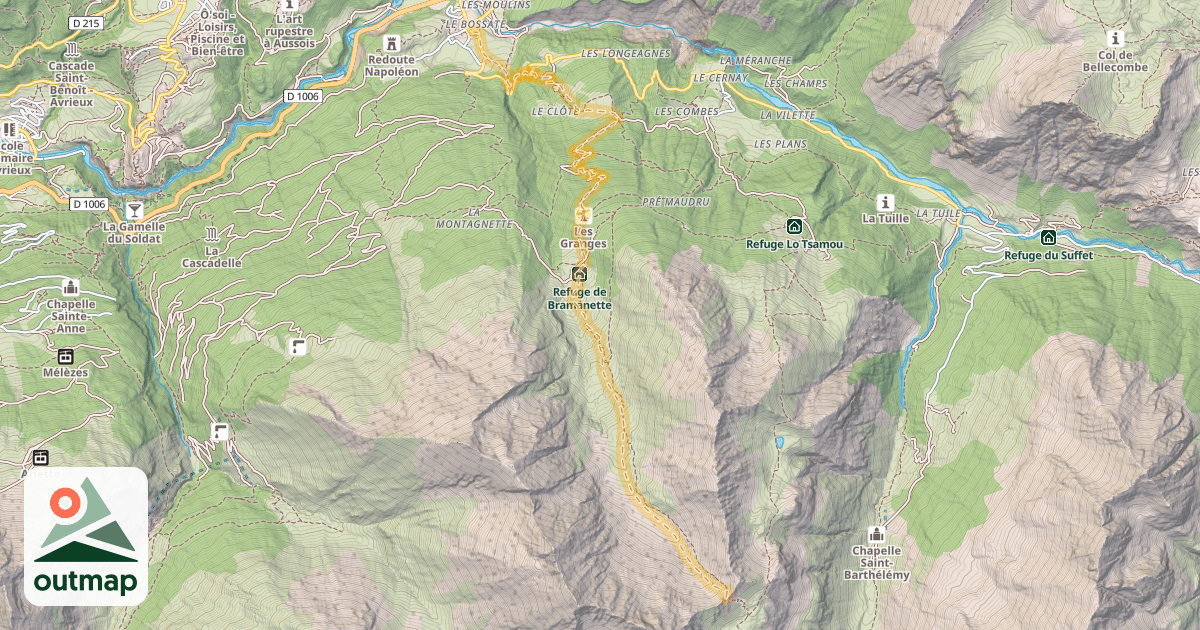 Map of Col de Bramanette — Bramans