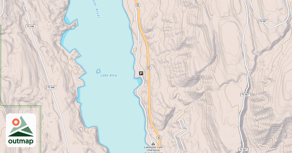 Map of ALVA LAKE