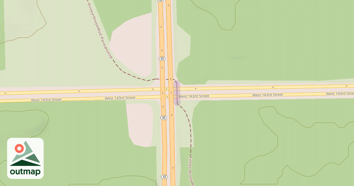 Map of Tinley Creek Red Paved Loop
