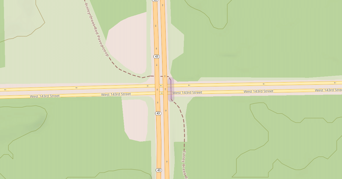 Map preview of Tinley Creek Red Paved Loop