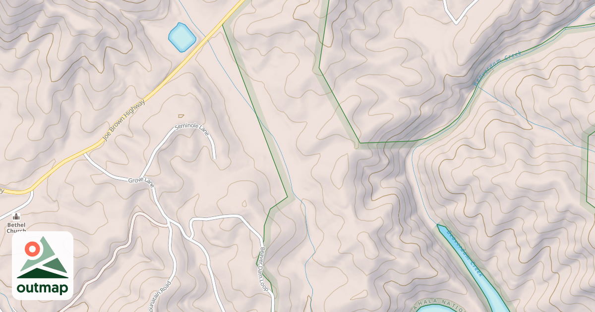 Map of BEAVERDAM CREEK