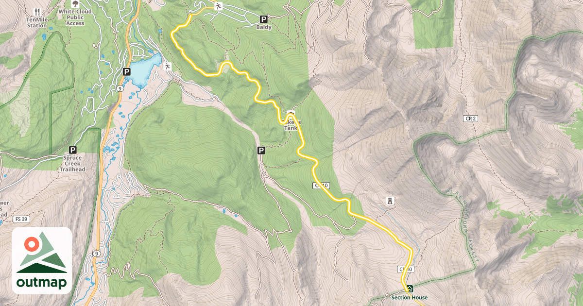 Map of Boreas Pass Road