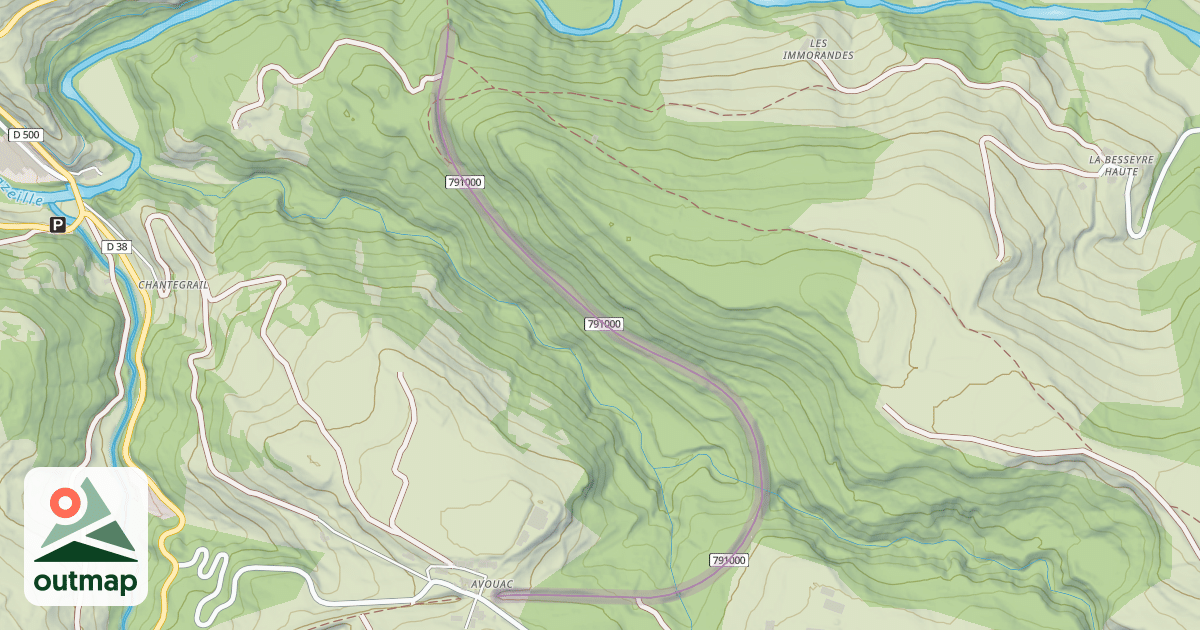 Map of Ligne Inachevée du Puy à Lalevade-d'Ardèche dite "Transcévenole"