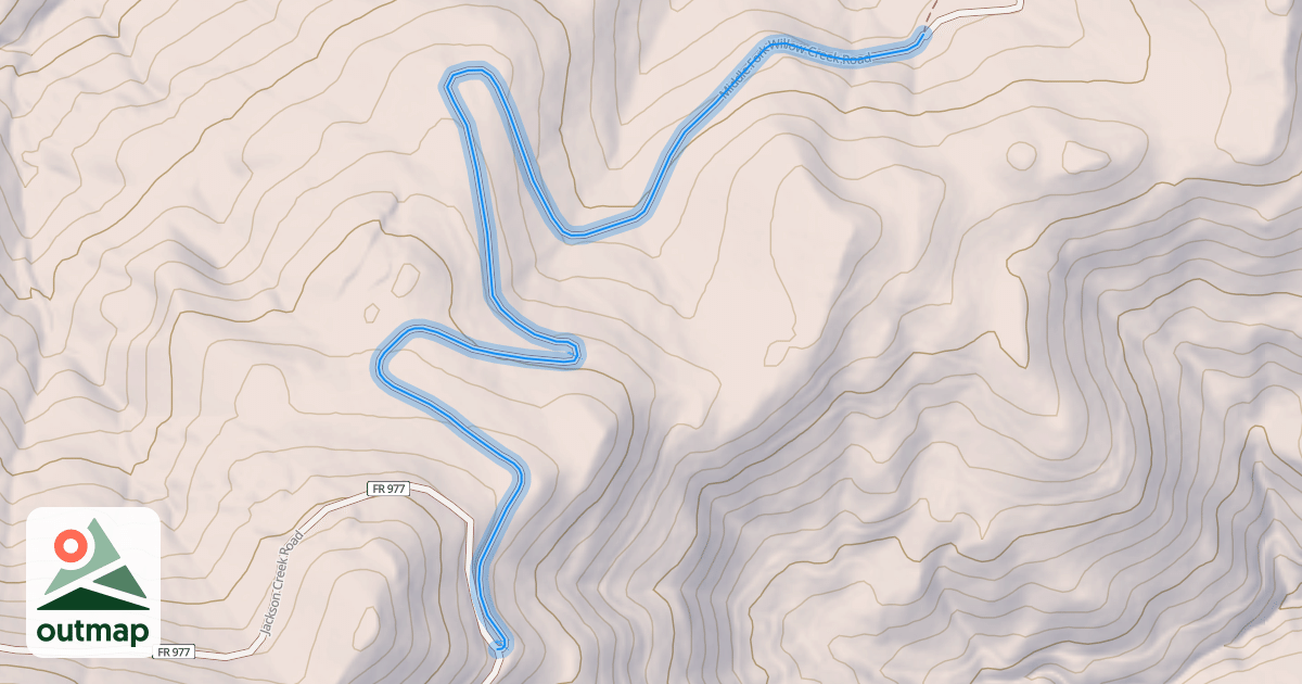 Map of Middle Fork Willow Creek Road