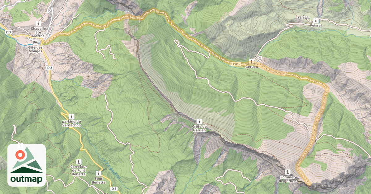 Map of Les Monges — Authon