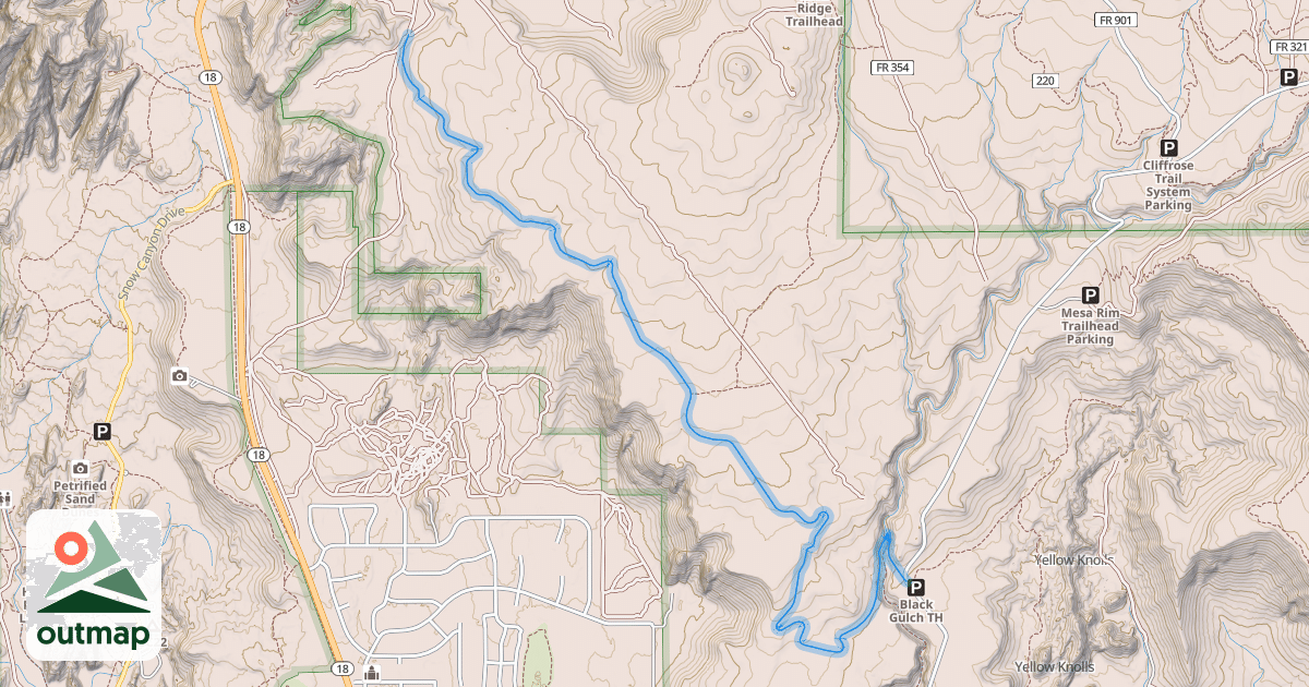 Map of Lange's Dugway