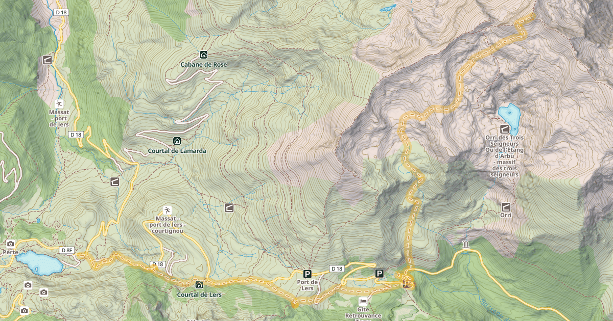 Map preview of Pic des Trois Seigneurs — Étang de Lers
