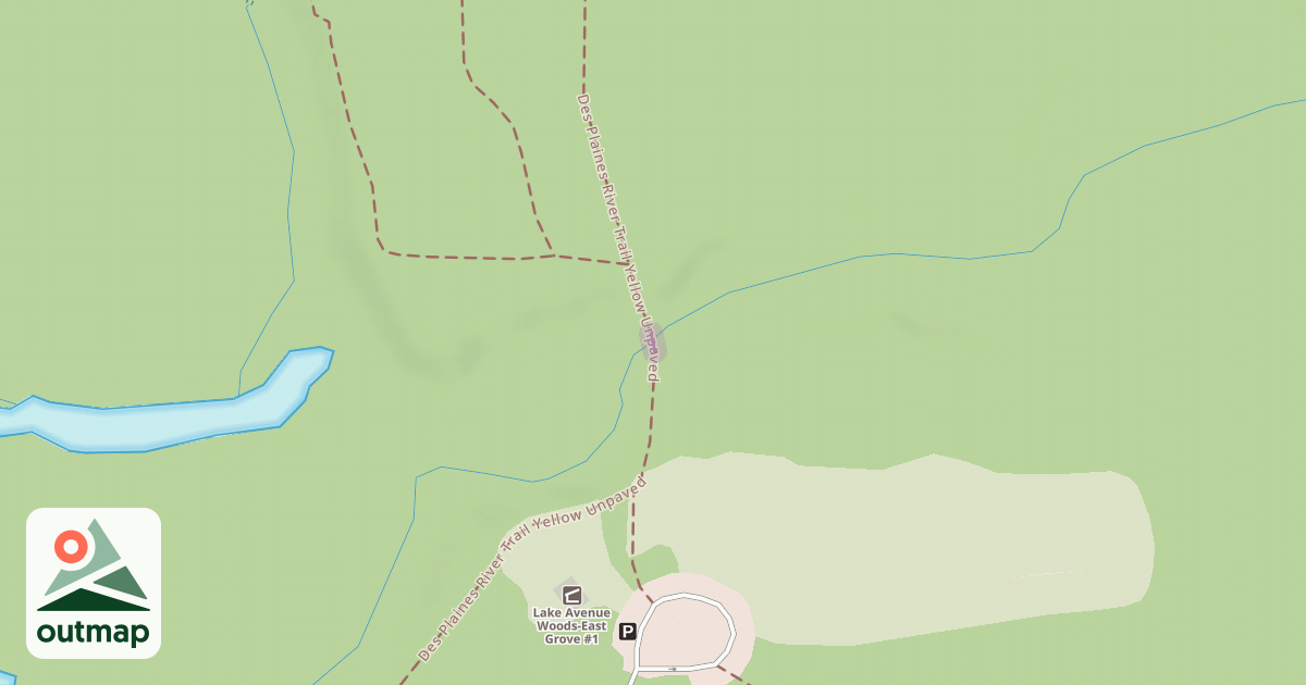 Map of Des Plaines River Trail Yellow Unpaved