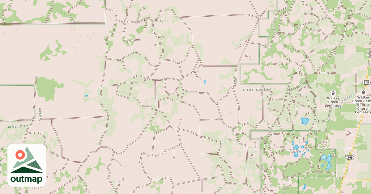 Map of Mallory Swamp Restoration Area Trail in Lafayette