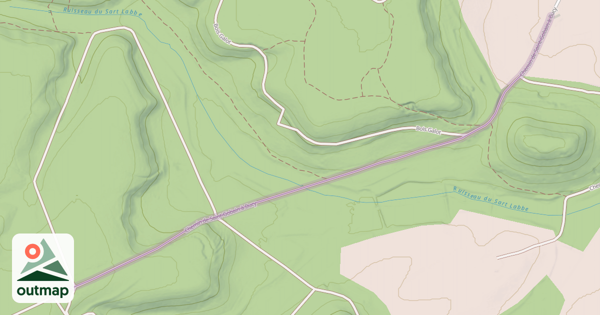 Map of Chemin de Saint-Gobain à Bucy