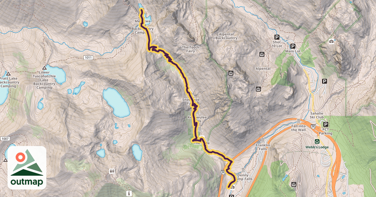 Map of Denny Creek Trail