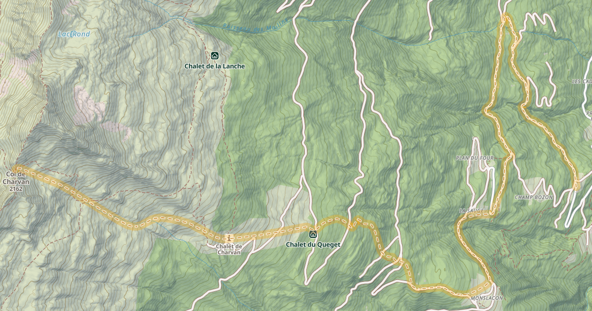 Map preview of Col de Charvan — Le Pré