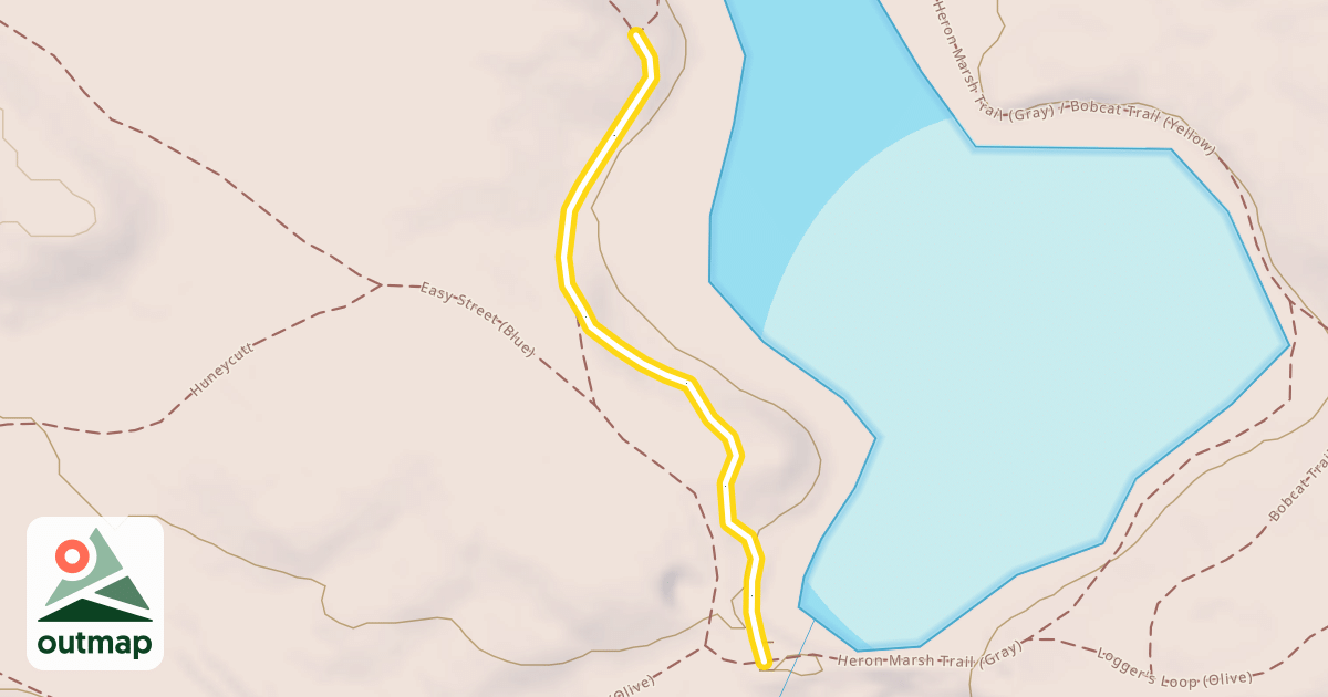 Map of Heron Marsh Trail (Gray) / Logger's Loop (Olive)