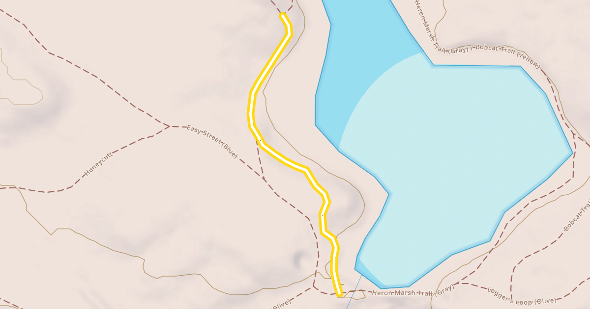 Map preview of Heron Marsh Trail (Gray) / Logger's Loop (Olive)