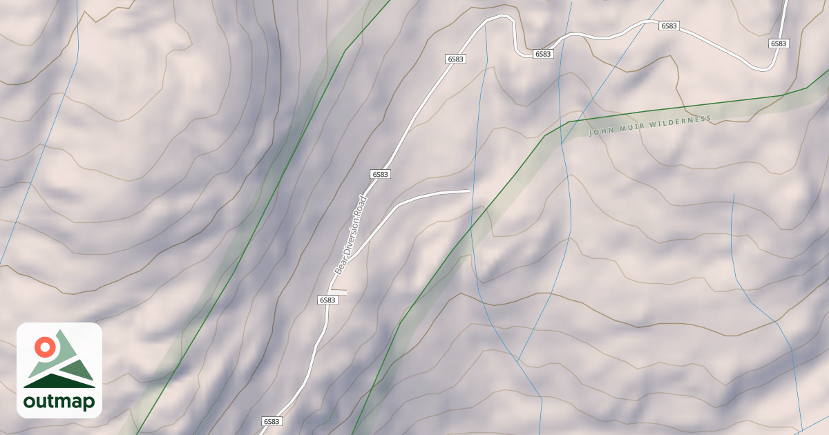 Map of BEAR DIVERSION OHV ROUTE T2