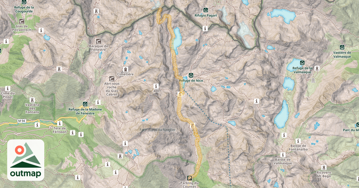 Map of Balcon du Gélas — Pont du Countet