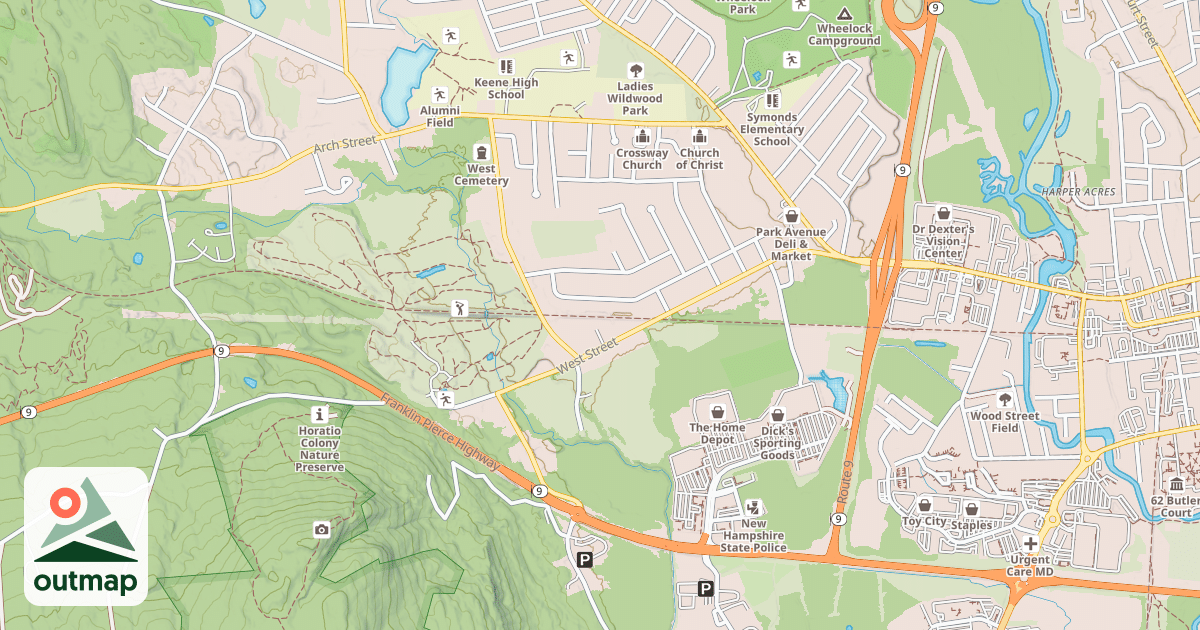 Map of Cheshire Rec. Rail Trail