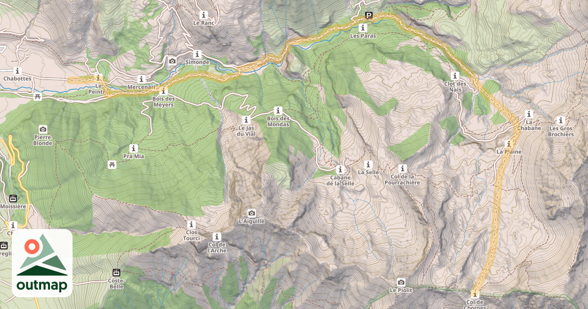 Map of Col de Chorges — Le Peintre