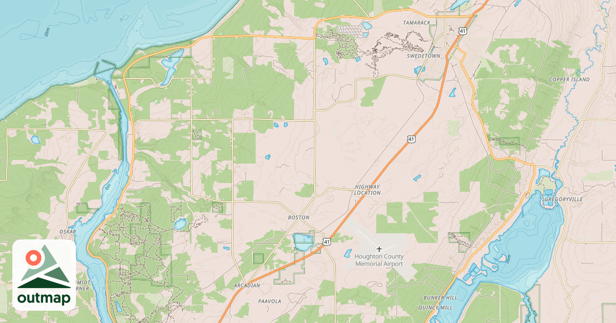 Map of Hancock To Calumet Route