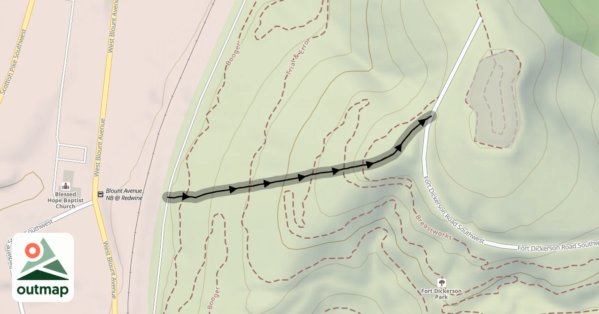 Map of Fort Dickerson Push Line