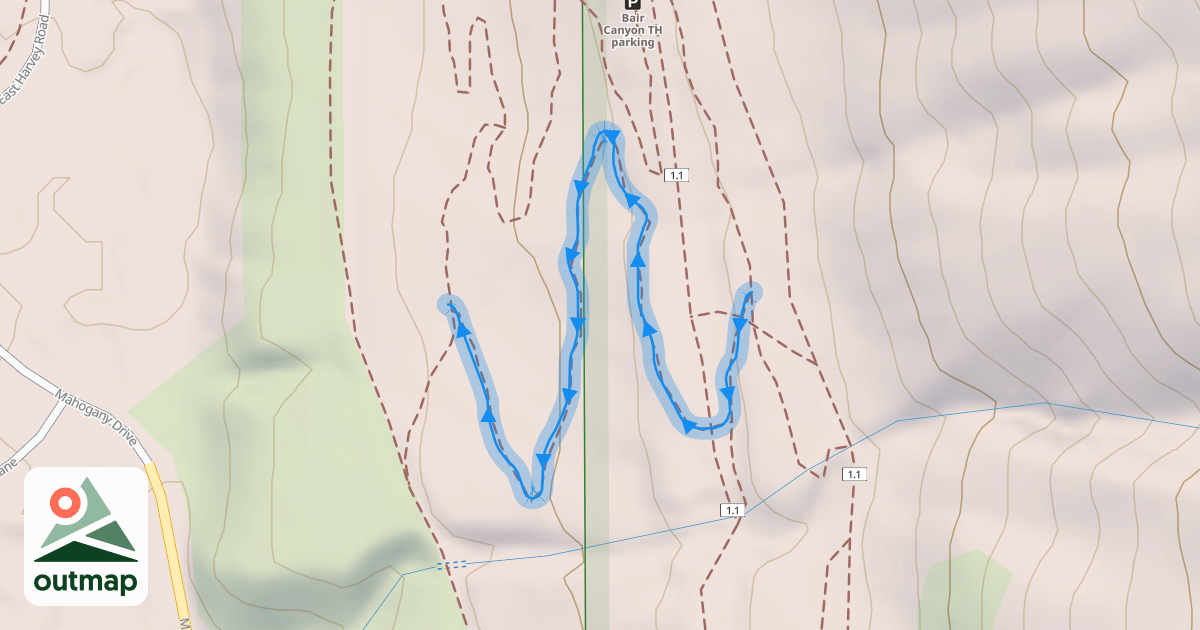 Map of Blue Whoops Trail