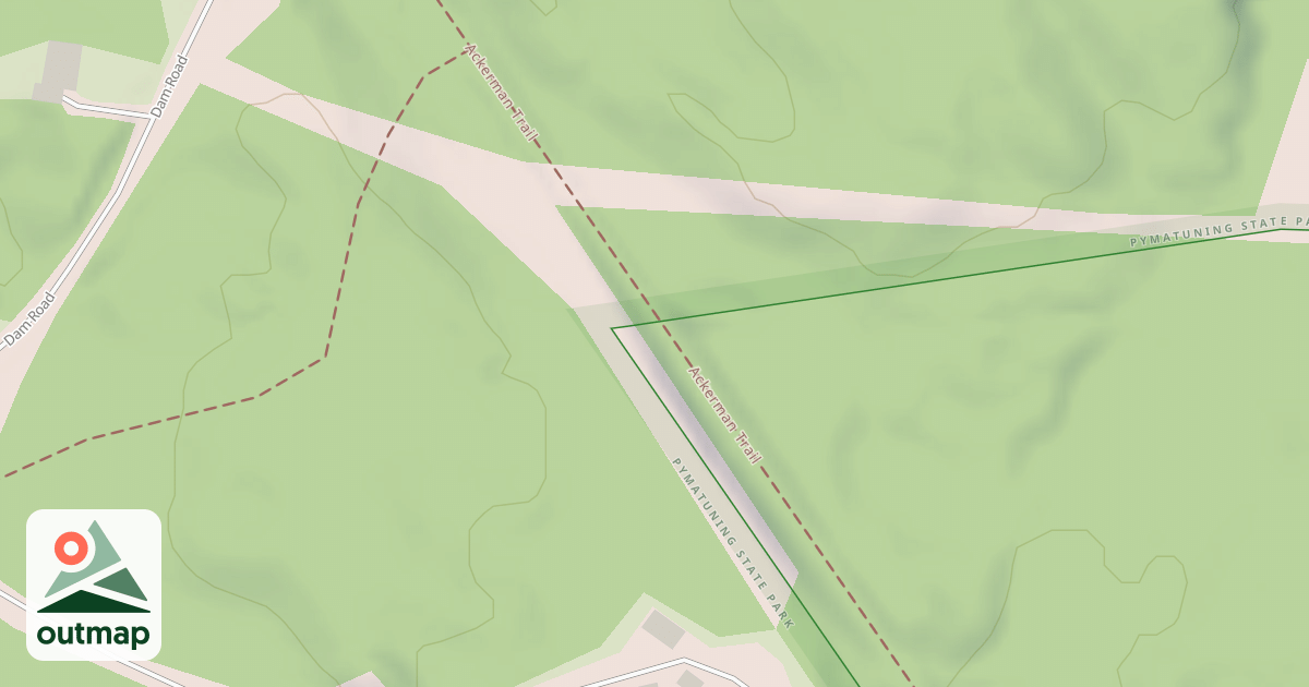 Map of Pymatuning State Park Snowmobile Trails
