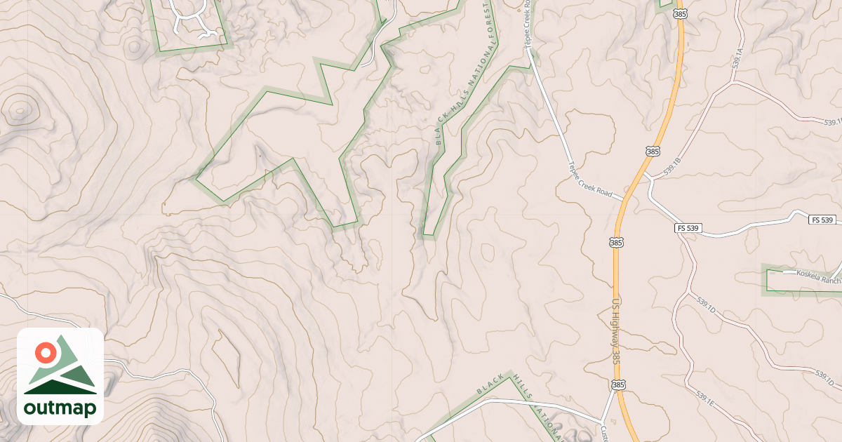 Map of CUSTER PEAK BR 1A