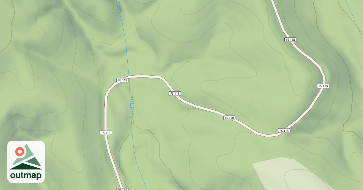Map of BACK-IRISH CREEK