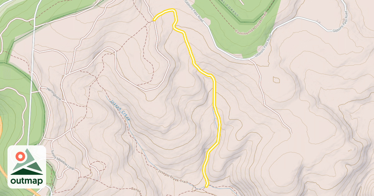 Map of Middle Fork Trail