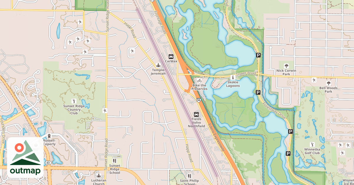 Map of East Northbrook Trail
