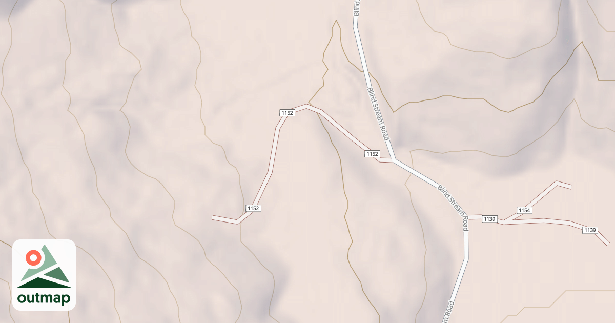 Map of BLIND STREAM MIDDLE SPUR WEST