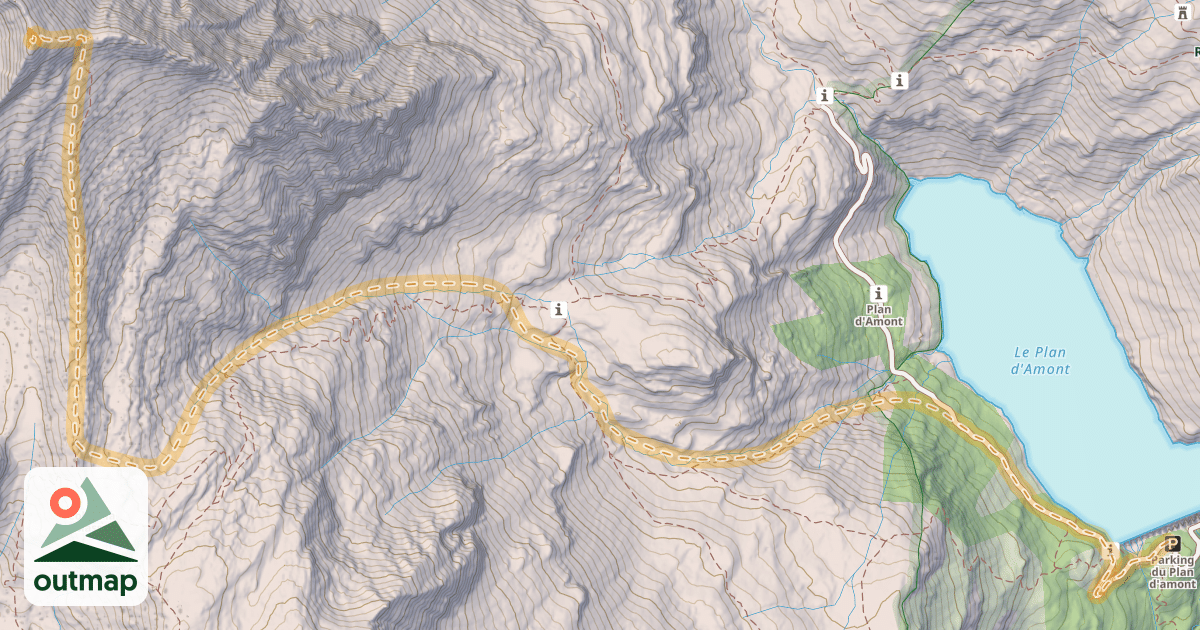Map of Grand Roc — Aussois (Plan d'Amont)