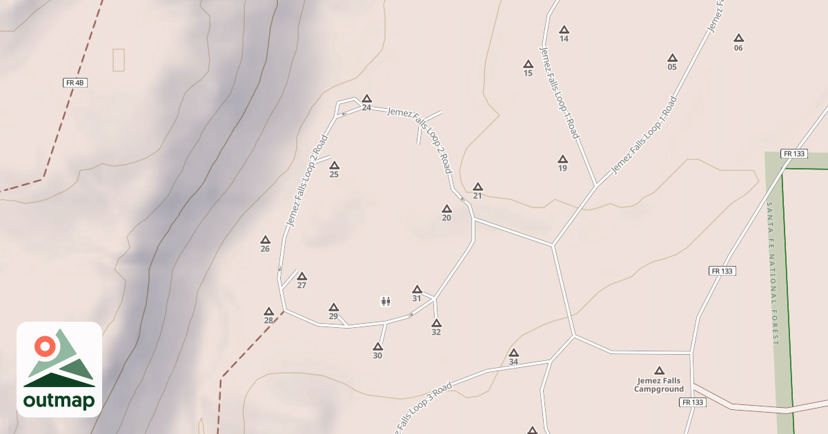 Map of JEMEZ FALLS LOOP 2