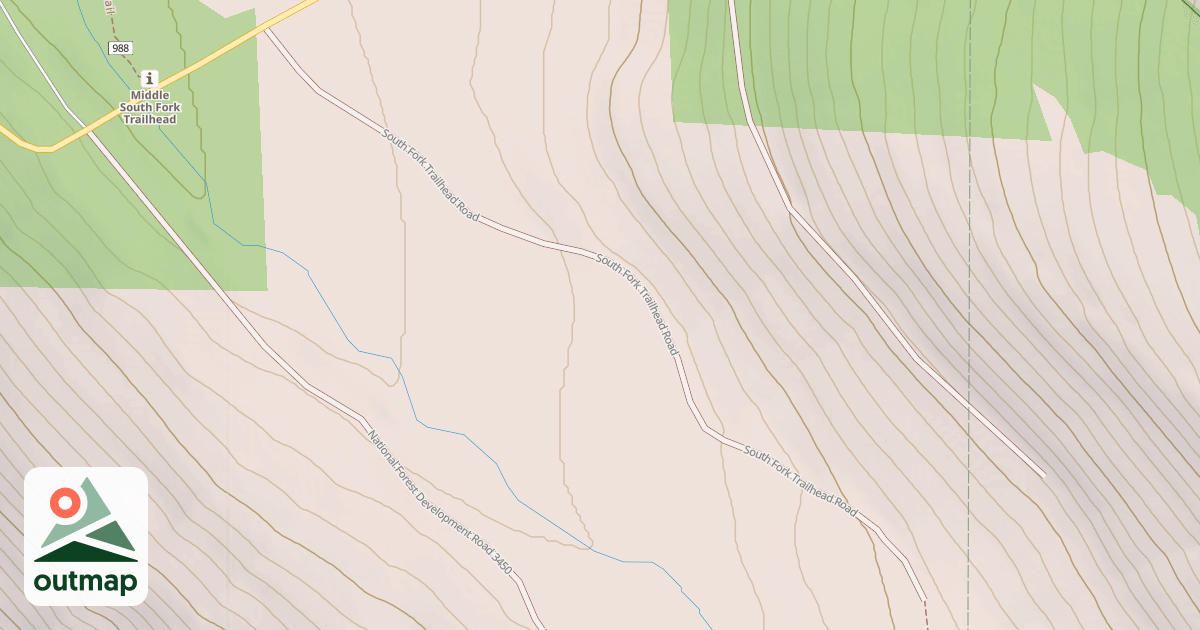 Map of SOUTH FORK TRAILHEAD
