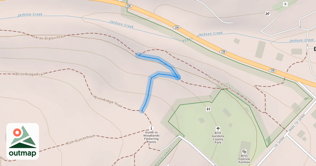 Map of Connector from Britt Ridge to Sarah Zigler