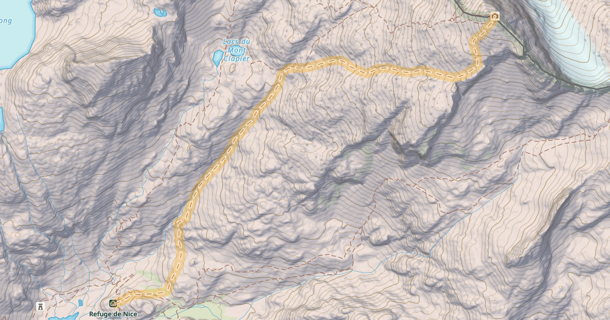 Map preview of Mont Clapier — Refuge de Nice