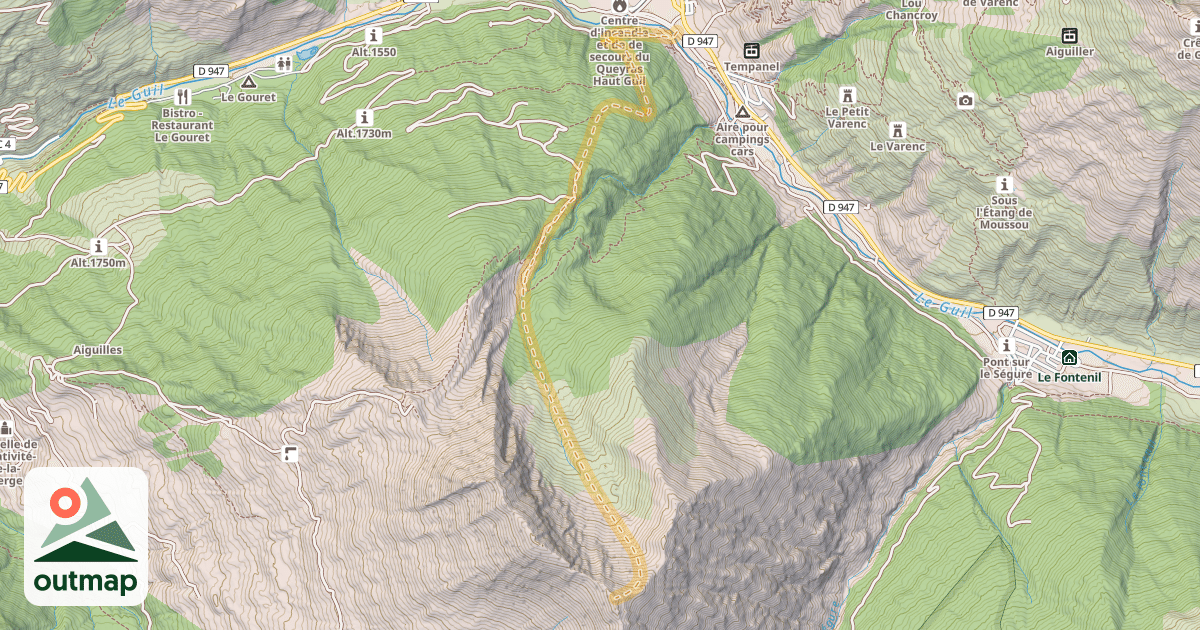 Map of Sommet de la Queyrlaye — Abriès