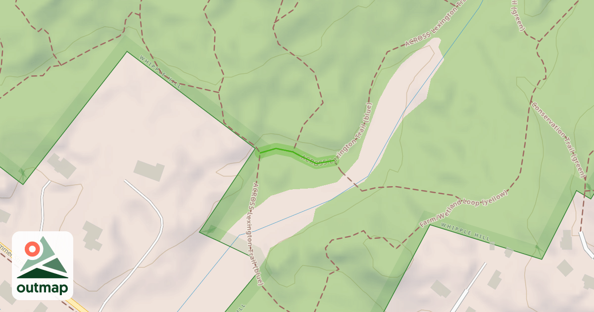 Map of ACROSS Lexington Trail (blue)