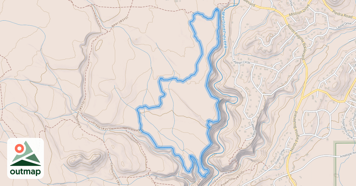 Map of Upper Rim Trail