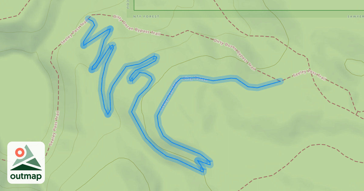 Map of Seeley Pass Trail - Dirty Dozen