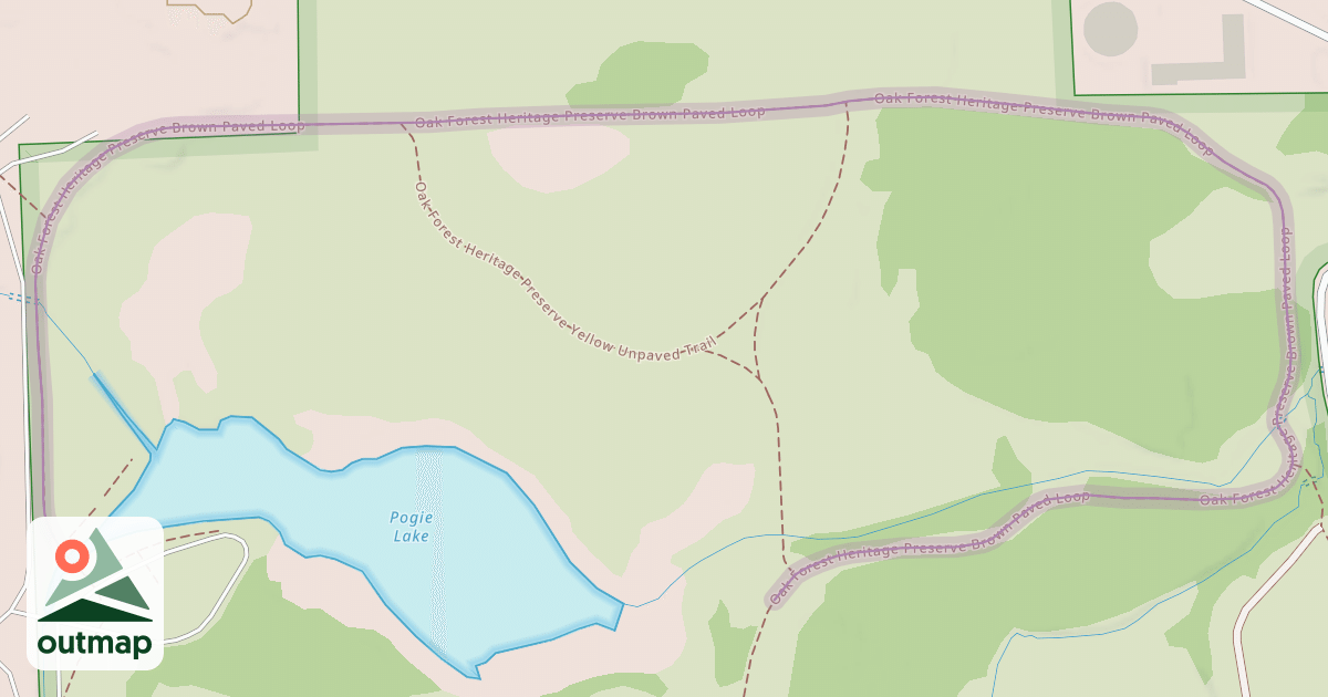 Map of Oak Forest Heritage Preserve Brown Paved Loop