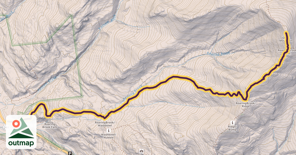 Map of Roaring Brook Trail