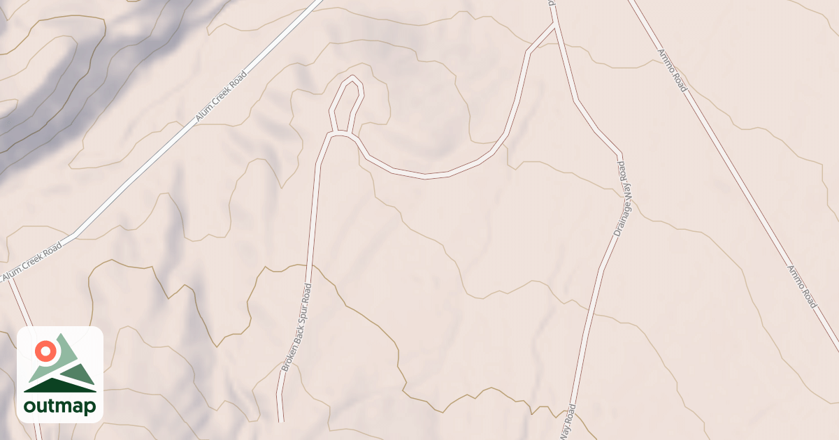Map of BROKEN BACK SPUR ROAD