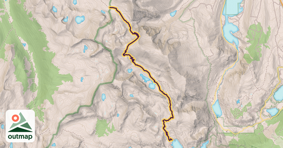 Map of Alger Lakes Trail