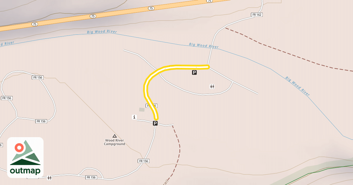 Map of Wood River Campground Road