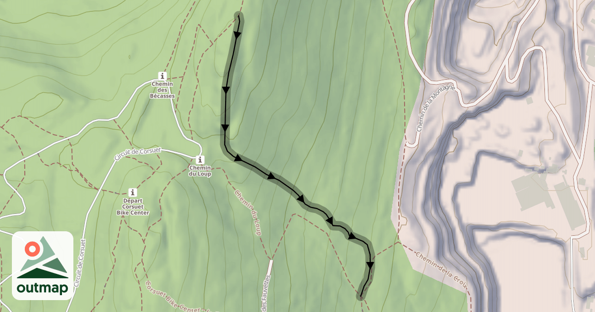 Map of Corsuet Bike Center - La Limite