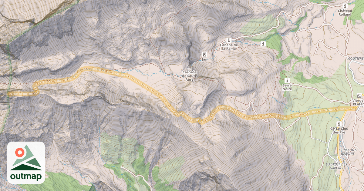 Map of Haut Bouffet — Col du Festre
