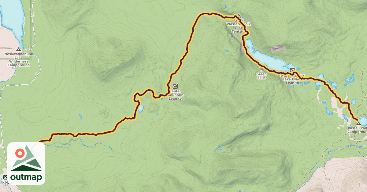 Map of Wassataquoik Lake Trail