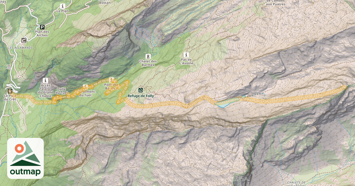 Map of Épaules Est des Avoudrues — Pied-du-Crêt